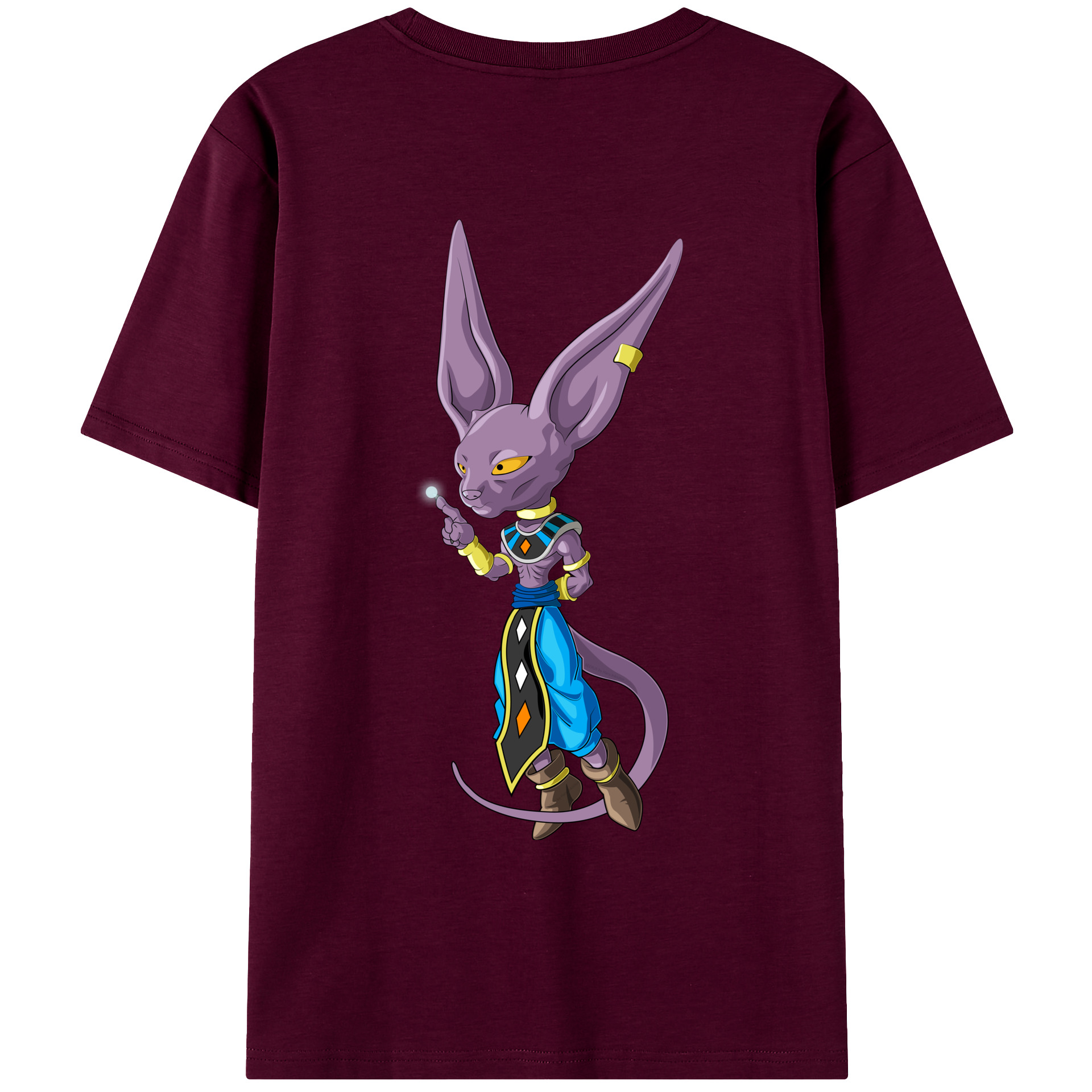 （画像用） ドラゴンボール ビルス 破壊神ビルス DRAGON BALL Beerus Birusu レディース半袖Tシャツ(バックプリント)